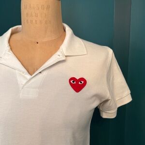Comes De Garçon Ladies Polo Shirt with Red Heart Logo